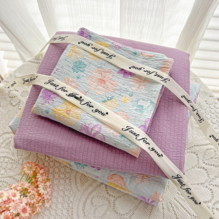 91家纺网 家纺一手货源 找家纺 仟网汇 2025新款古法水洗棉小布袋四件套 艾薇