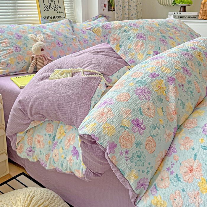 仟网汇 2025新款古法水洗棉小布袋四件套 艾薇