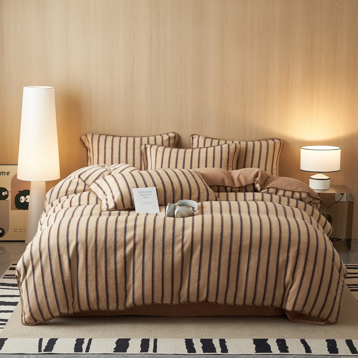 91家纺网 家纺一手货源 找家纺 （总）寐绸家纺 2025秋冬新款230g羊毛绒牛奶绒简约四件套