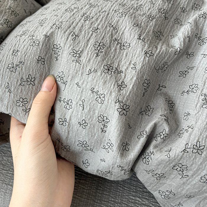 91家纺网 家纺一手货源 找家纺 仟网汇 2025新款古法水洗棉小布袋四件套 复古灰花