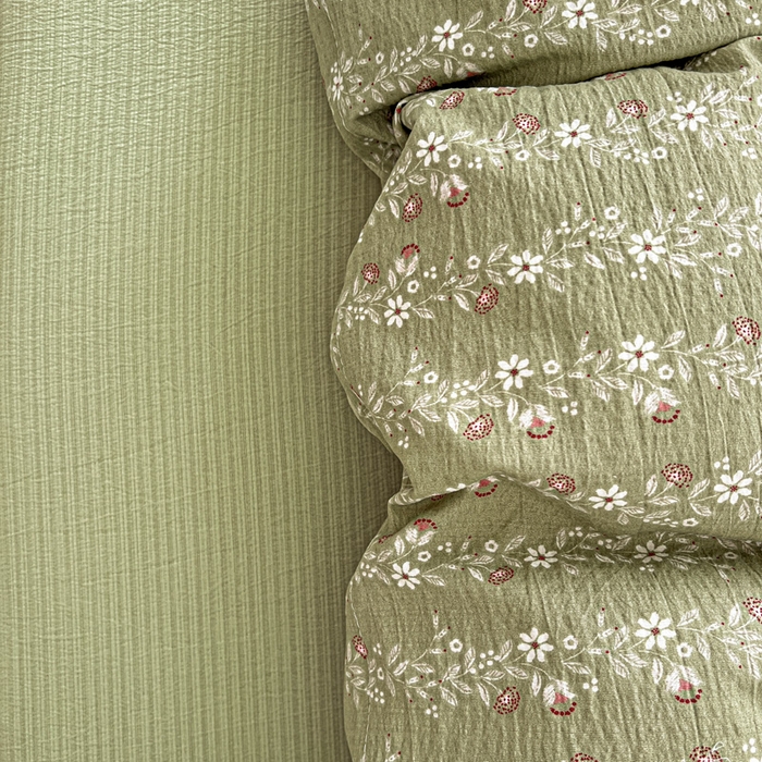 91家纺网 家纺一手货源 找家纺 仟网汇 2025新款古法水洗棉小布袋四件套 复古绿