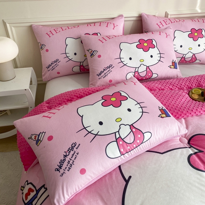 91家纺网 家纺一手货源 找家纺 （总）一电 2025新款外贸跨境电商儿童卡通枕套亲肤牛奶绒学生枕头套子2