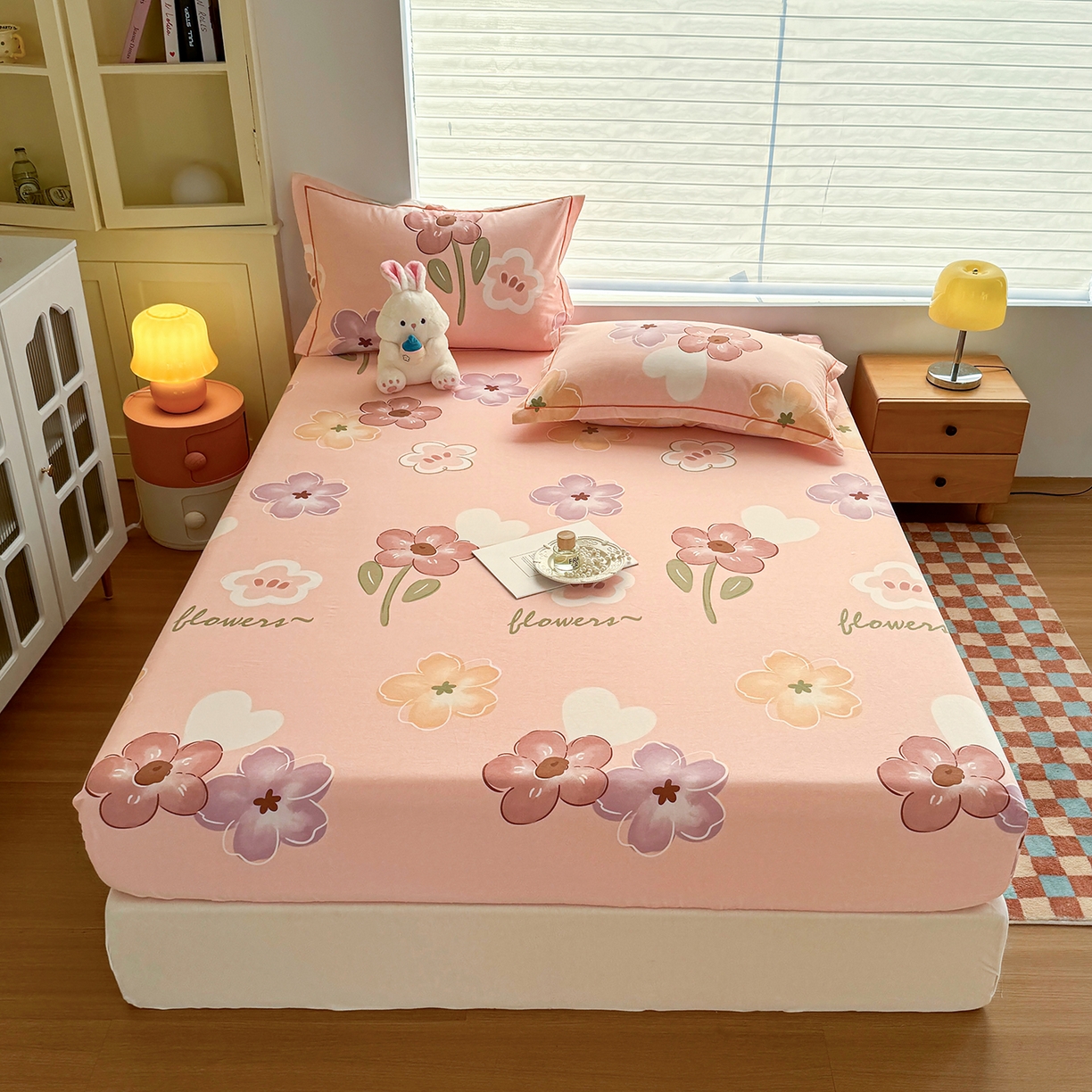 91家纺网 家纺一手货源 找家纺 壹贝家纺 2025新款全棉磨毛床笠系列 安妮