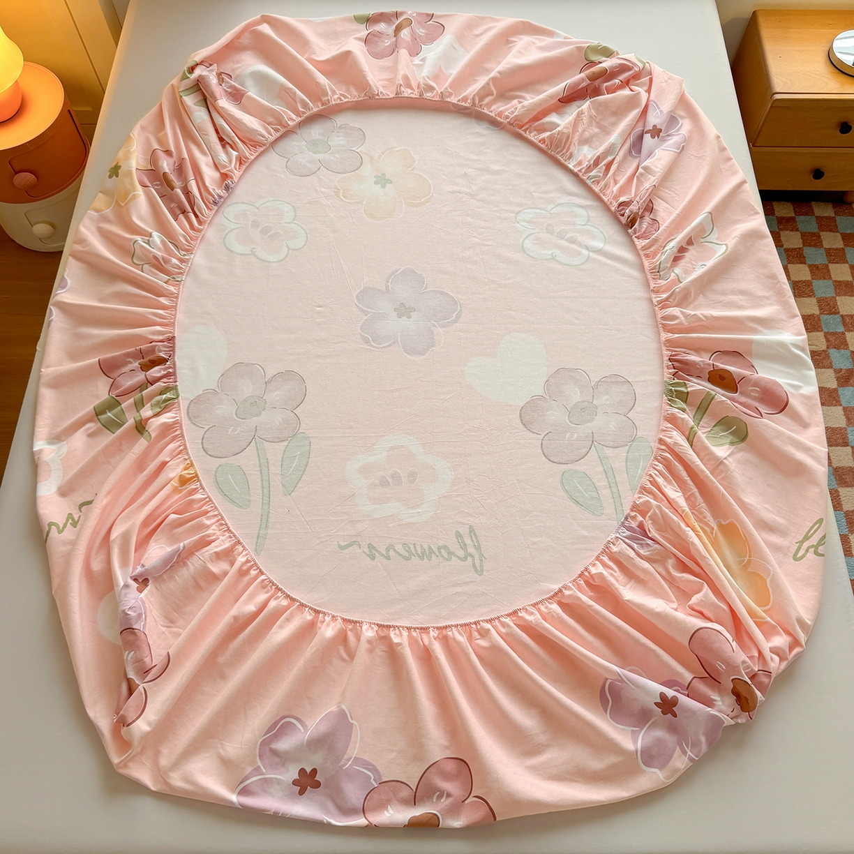 91家纺网 家纺一手货源 找家纺 壹贝家纺 2025新款全棉磨毛床笠系列 安妮