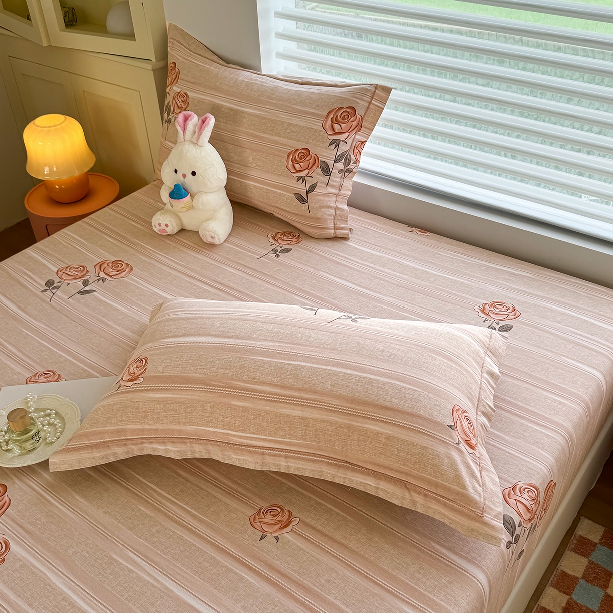 91家纺网 家纺一手货源 找家纺 壹贝家纺 2025新款全棉磨毛床笠系列 暗香