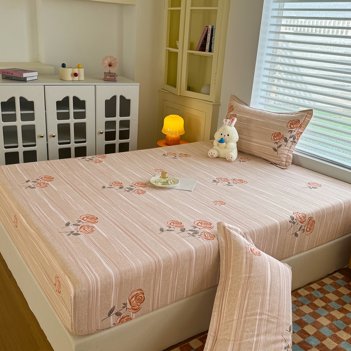 91家纺网 家纺一手货源 找家纺 壹贝家纺 2025新款全棉磨毛床笠系列 暗香