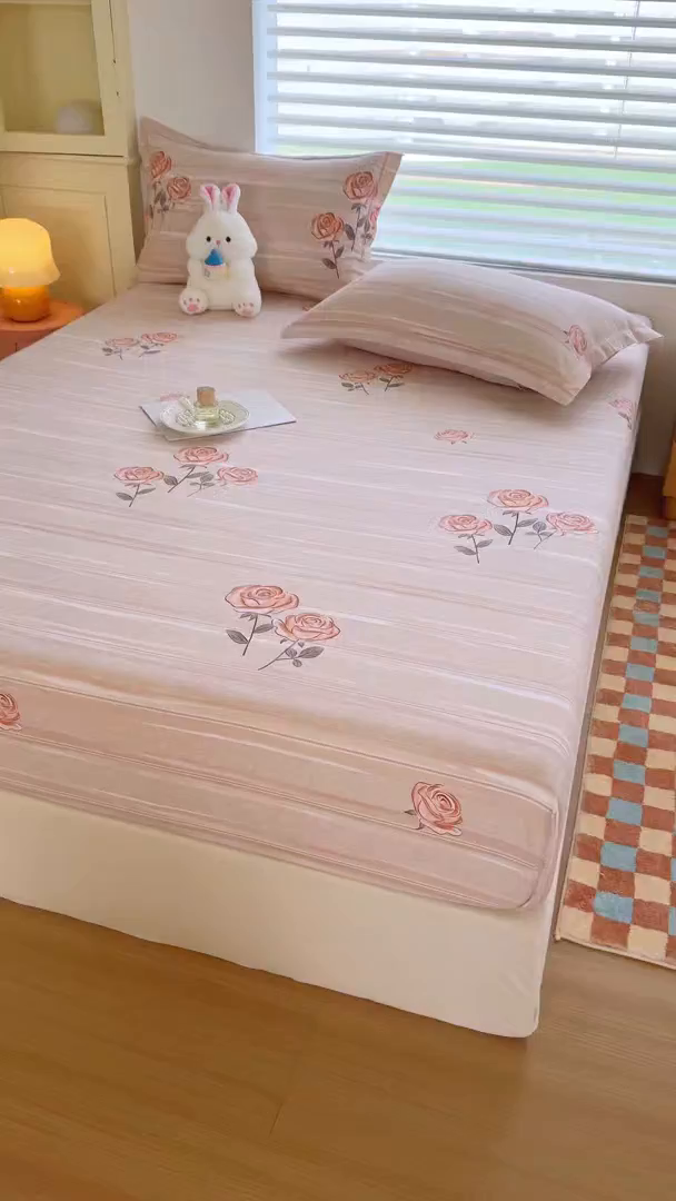 91家纺网 家纺一手货源 找家纺 壹贝家纺 2025新款全棉磨毛床笠系列 暗香