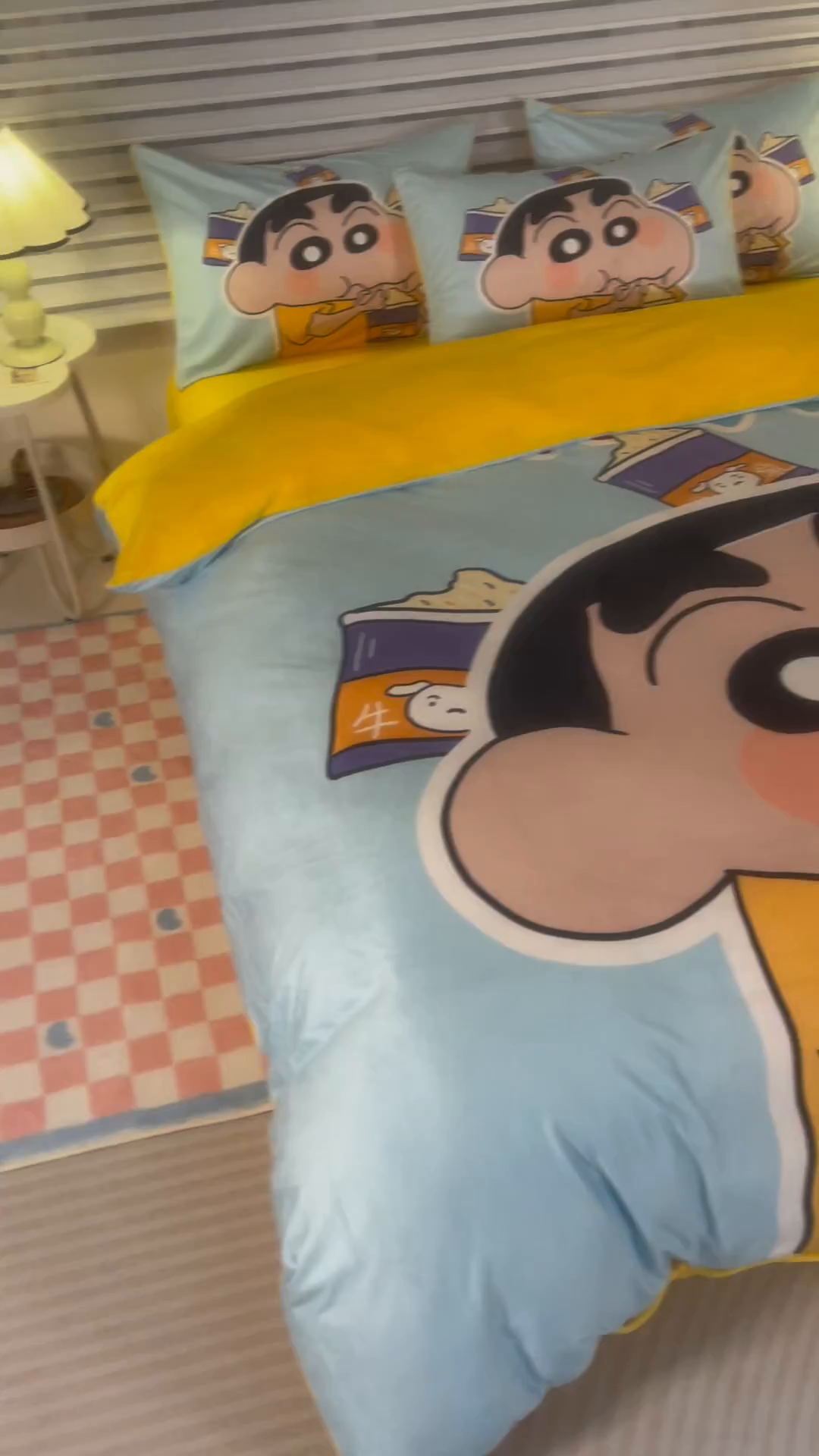 91家纺网 家纺一手货源 找家纺 一电 2025新款外贸跨境电商儿童卡通枕套亲肤牛奶绒学生枕头套子2 奶茶小新
