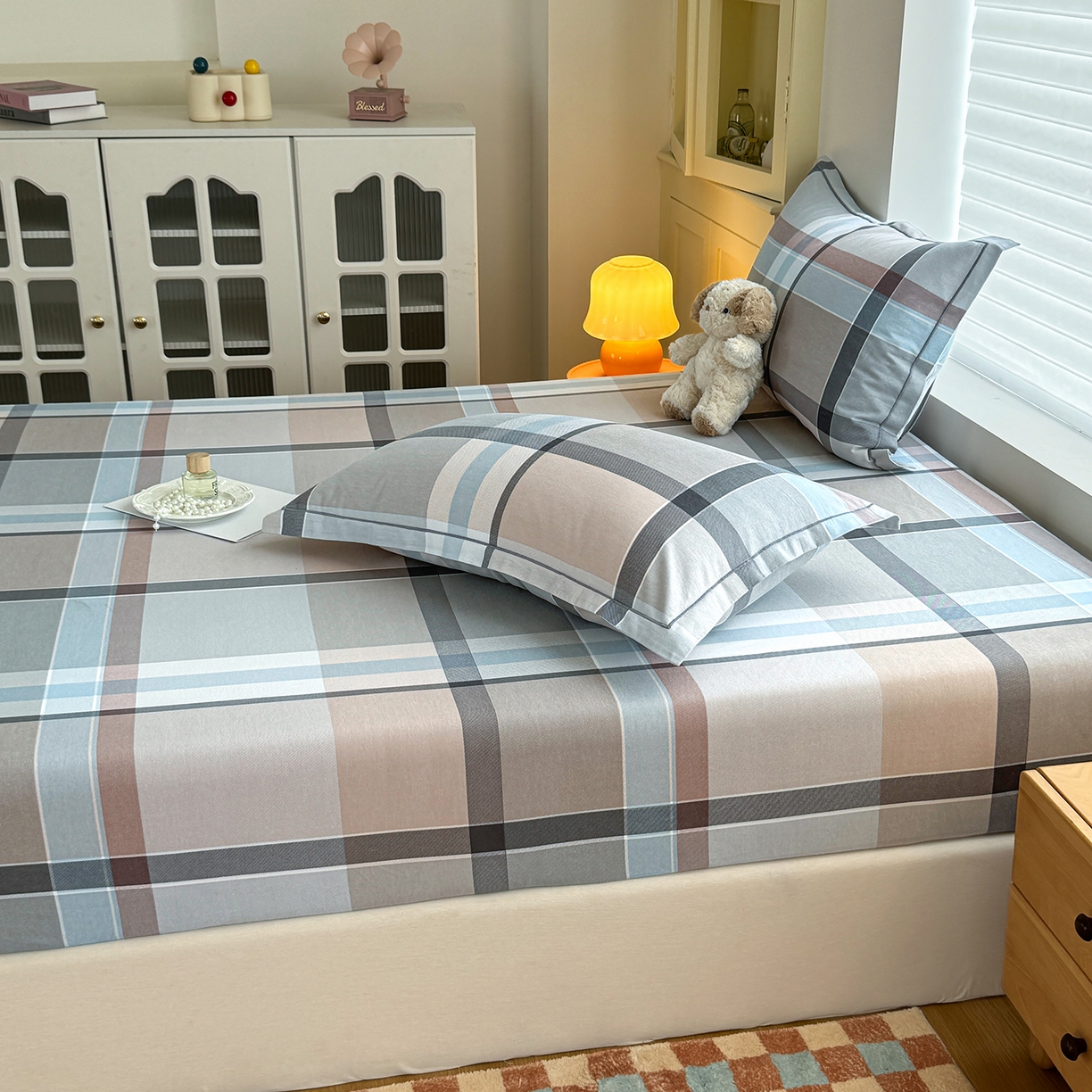 91家纺网 家纺一手货源 找家纺 壹贝家纺 2025新款全棉磨毛床笠系列 布伦特-咖