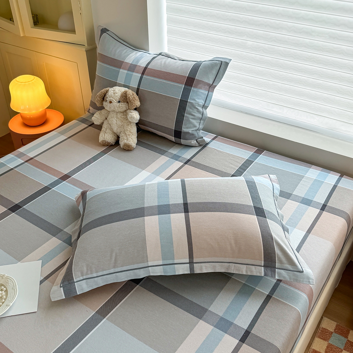 91家纺网 家纺一手货源 找家纺 壹贝家纺 2025新款全棉磨毛床笠系列 布伦特-咖