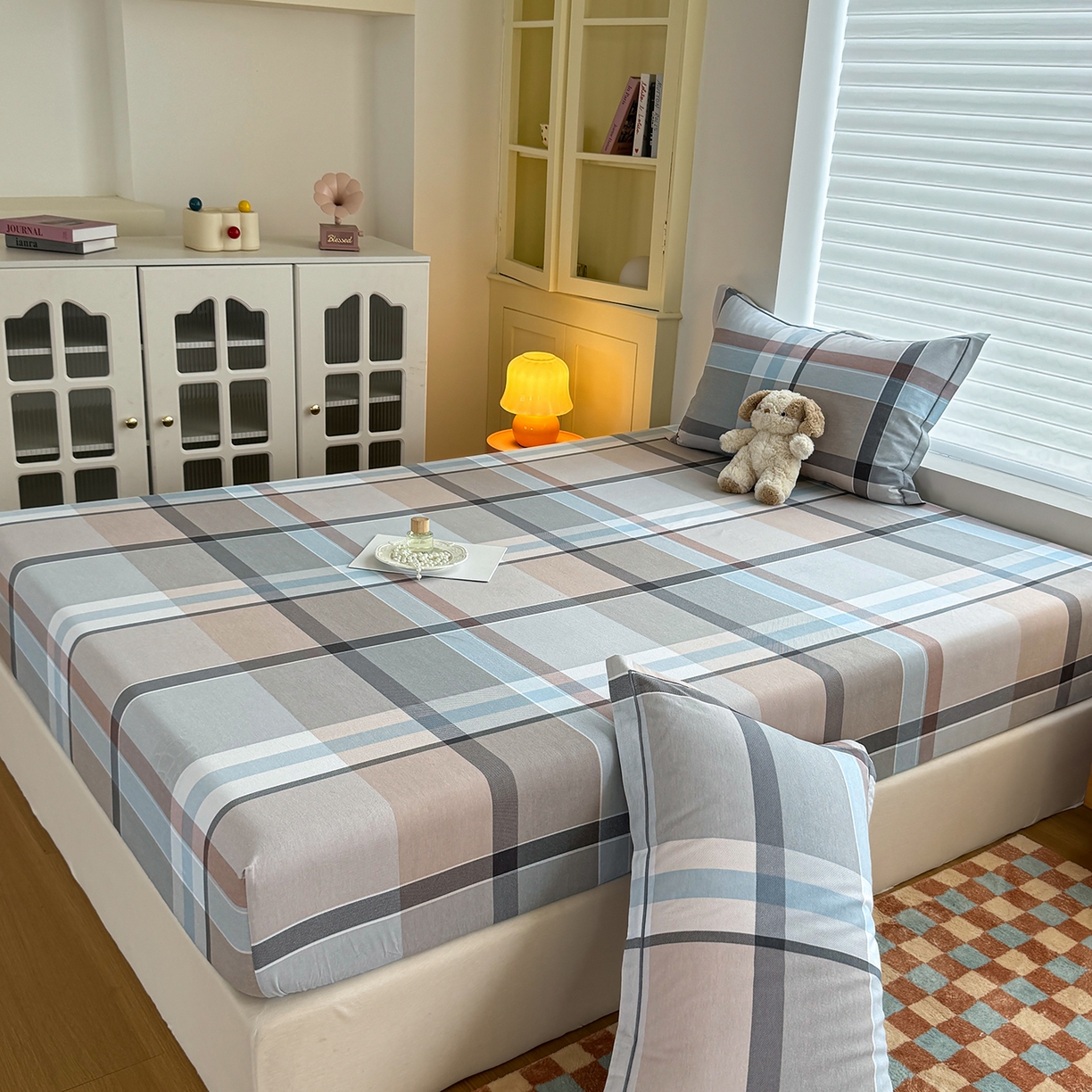 91家纺网 家纺一手货源 找家纺 壹贝家纺 2025新款全棉磨毛床笠系列 布伦特-咖