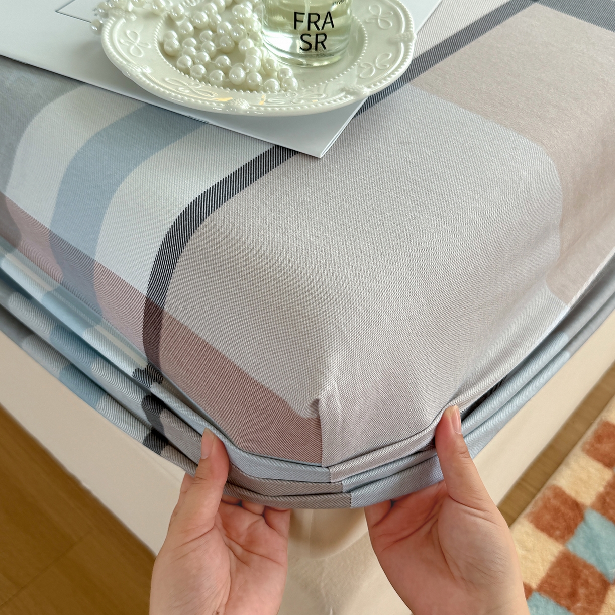 91家纺网 家纺一手货源 找家纺 壹贝家纺 2025新款全棉磨毛床笠系列 布伦特-咖