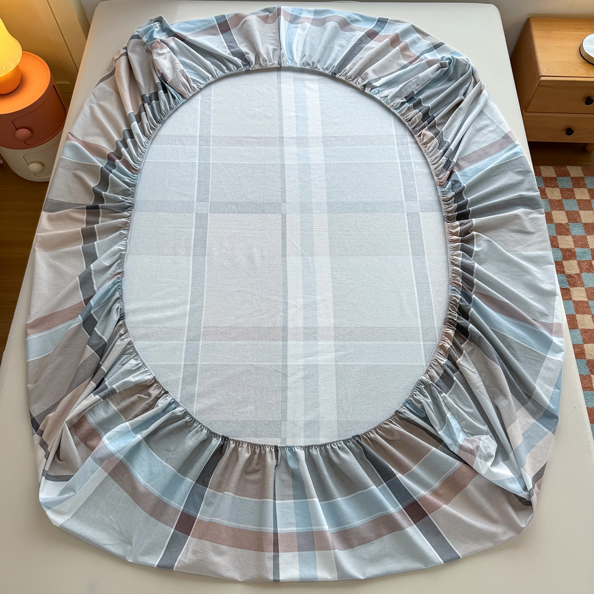 91家纺网 家纺一手货源 找家纺 壹贝家纺 2025新款全棉磨毛床笠系列 布伦特-咖