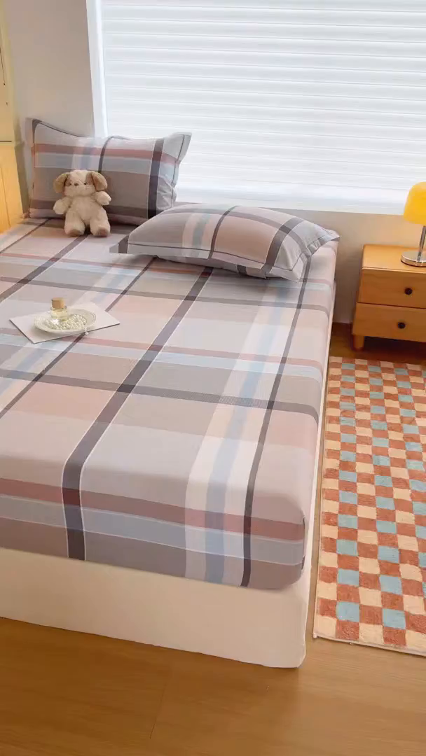 91家纺网 家纺一手货源 找家纺 壹贝家纺 2025新款全棉磨毛床笠系列 布伦特-咖