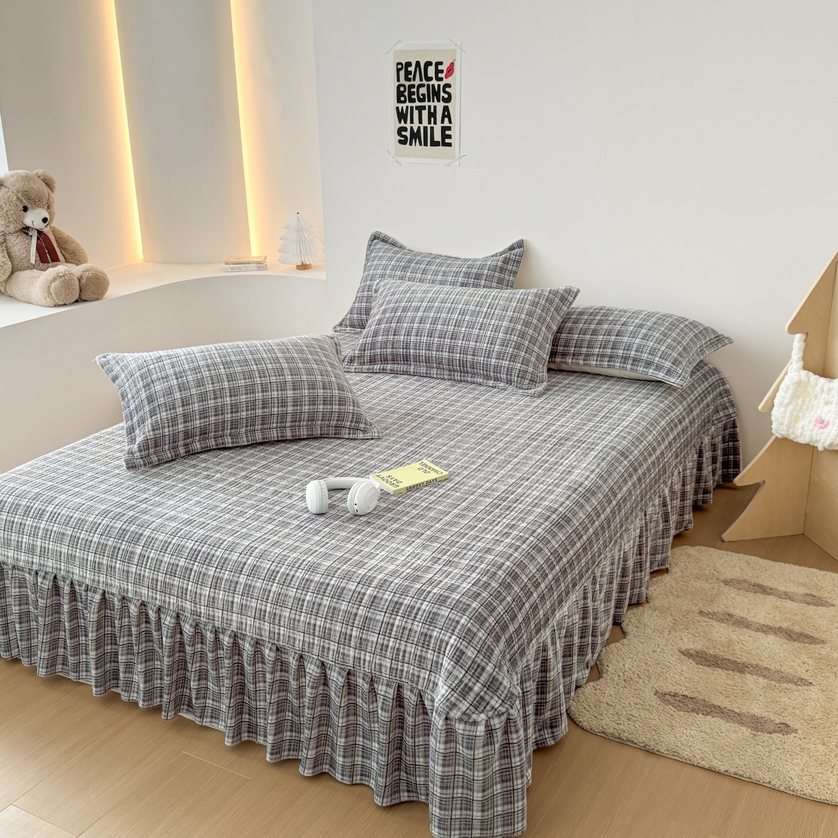 91家纺网 家纺一手货源 找家纺 （总）希朵家纺 2025新款可爱牛奶绒毛巾绣床盖四件套