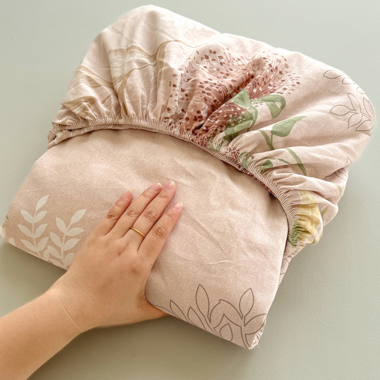 91家纺网 家纺一手货源 找家纺 壹贝家纺 2025新款全棉磨毛床笠系列 和风雅颂-桔