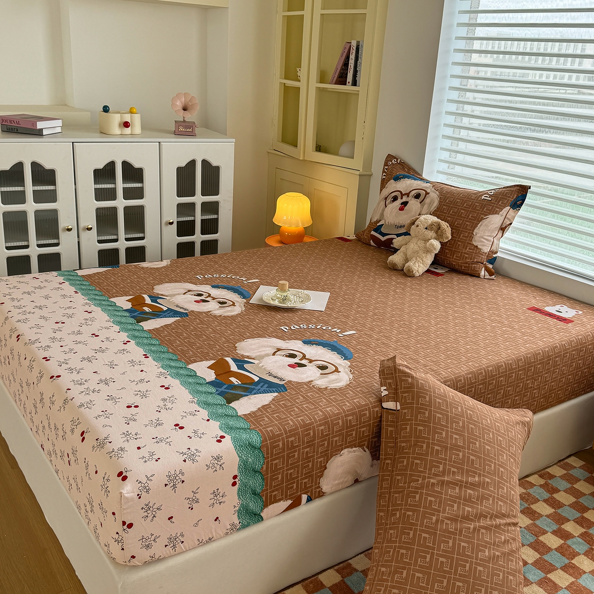 91家纺网 家纺一手货源 找家纺 壹贝家纺 2025新款全棉磨毛床笠系列 凯宝-咖