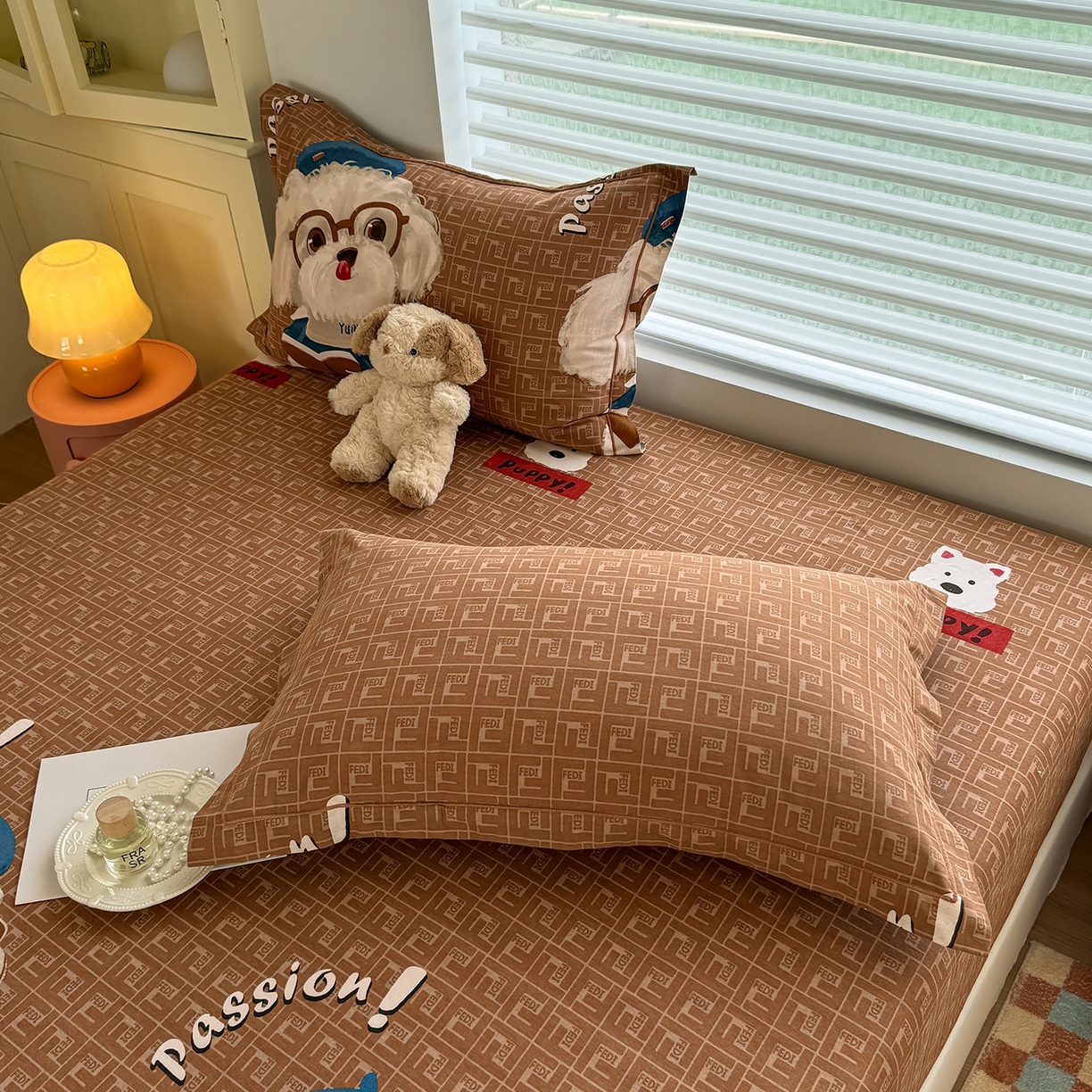 91家纺网 家纺一手货源 找家纺 壹贝家纺 2025新款全棉磨毛床笠系列 凯宝-咖