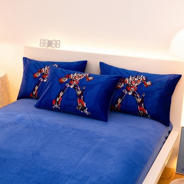 一电 2025新款外贸跨境电商儿童卡通枕套亲肤牛奶绒学生枕头套子2 擎天柱