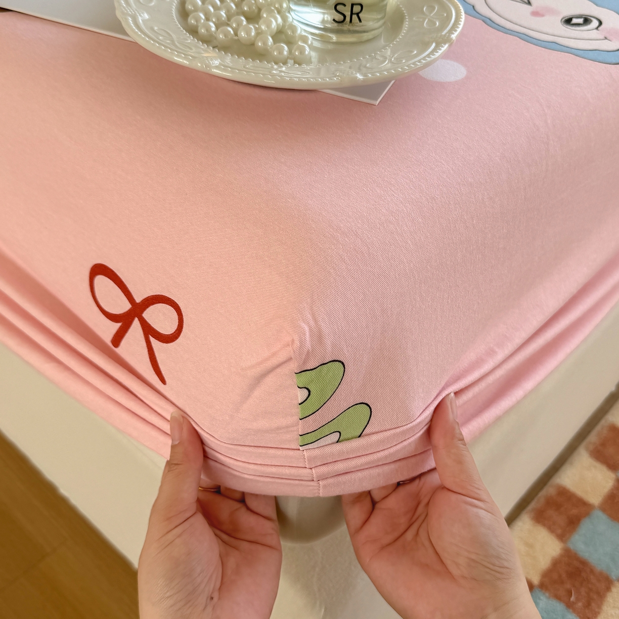 91家纺网 家纺一手货源 找家纺 壹贝家纺 2025新款全棉磨毛床笠系列 拉多-粉