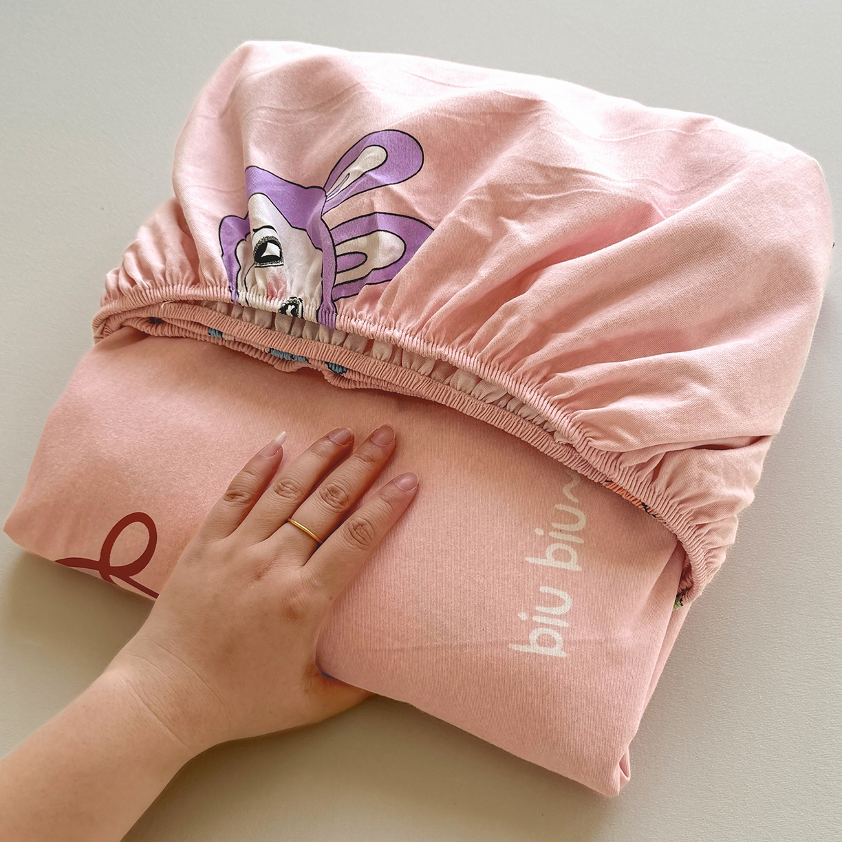 91家纺网 家纺一手货源 找家纺 壹贝家纺 2025新款全棉磨毛床笠系列 拉多-粉