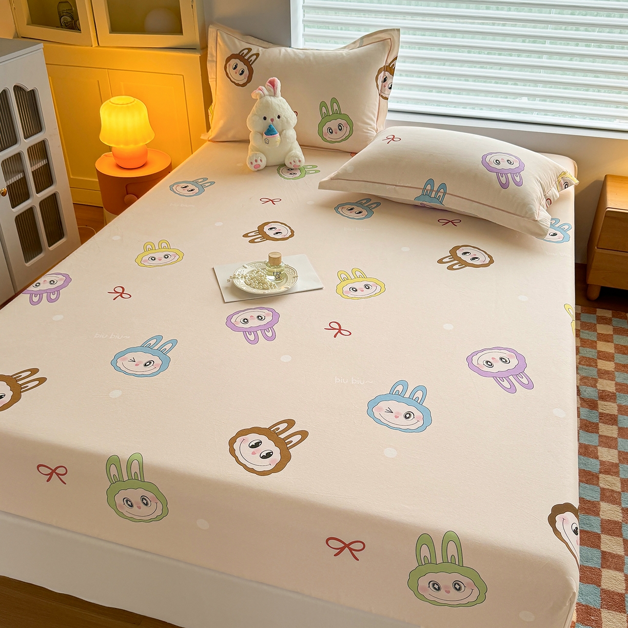 91家纺网 家纺一手货源 找家纺 壹贝家纺 2025新款全棉磨毛床笠系列 拉多-米