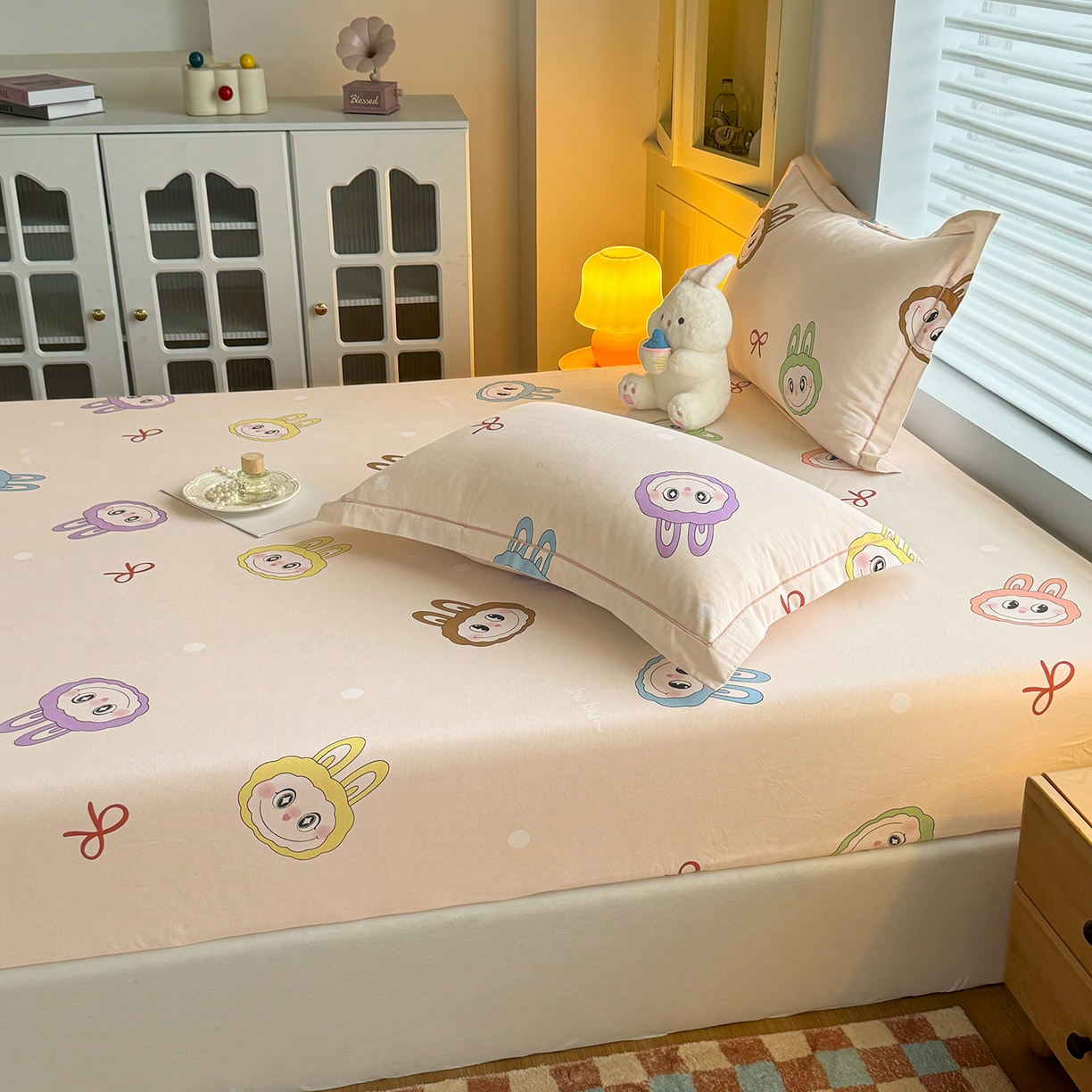 91家纺网 家纺一手货源 找家纺 壹贝家纺 2025新款全棉磨毛床笠系列 拉多-米