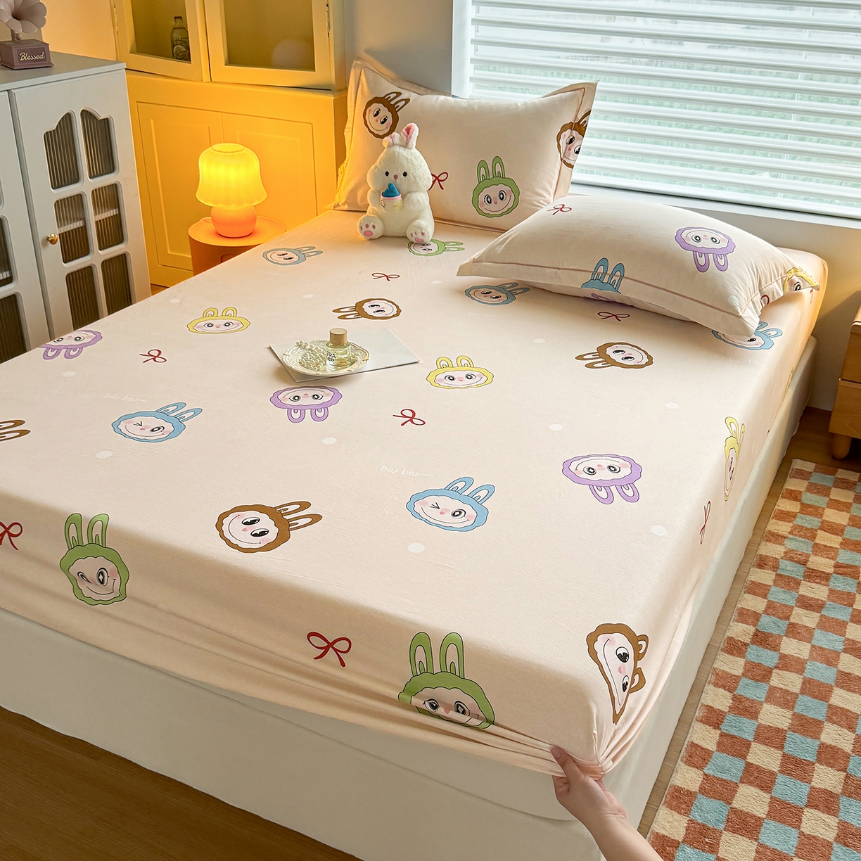 91家纺网 家纺一手货源 找家纺 壹贝家纺 2025新款全棉磨毛床笠系列 拉多-米