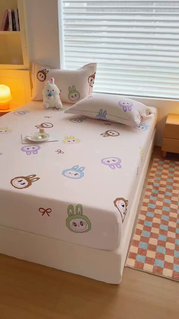 91家纺网 家纺一手货源 找家纺 壹贝家纺 2025新款全棉磨毛床笠系列 拉多-米