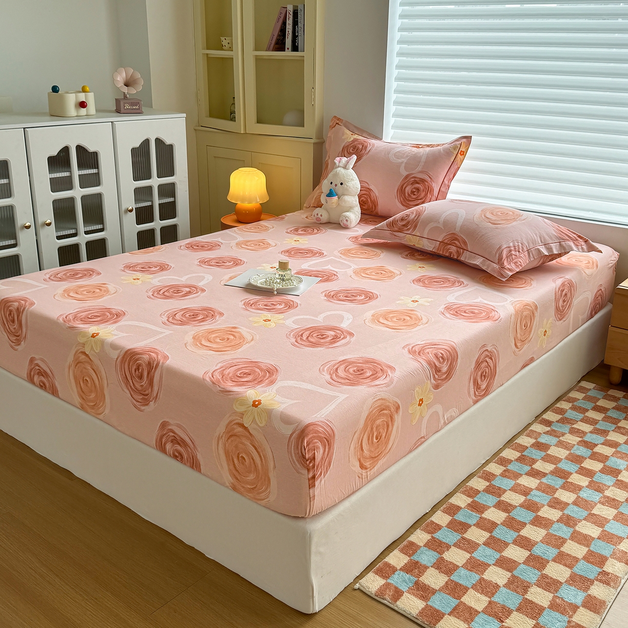 91家纺网 家纺一手货源 找家纺 壹贝家纺 2025新款全棉磨毛床笠系列 浪漫的事