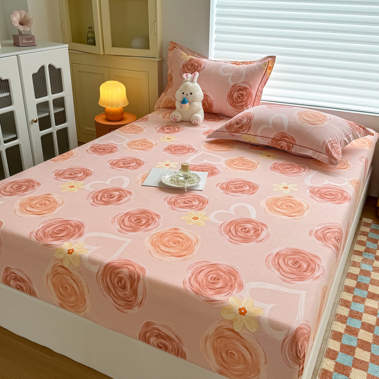 91家纺网 家纺一手货源 找家纺 壹贝家纺 2025新款全棉磨毛床笠系列 浪漫的事