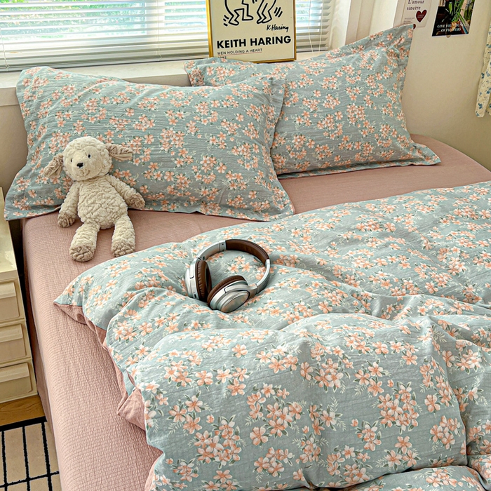 91家纺网 家纺一手货源 找家纺 仟网汇 2025新款古法水洗棉小布袋四件套 晴雅集