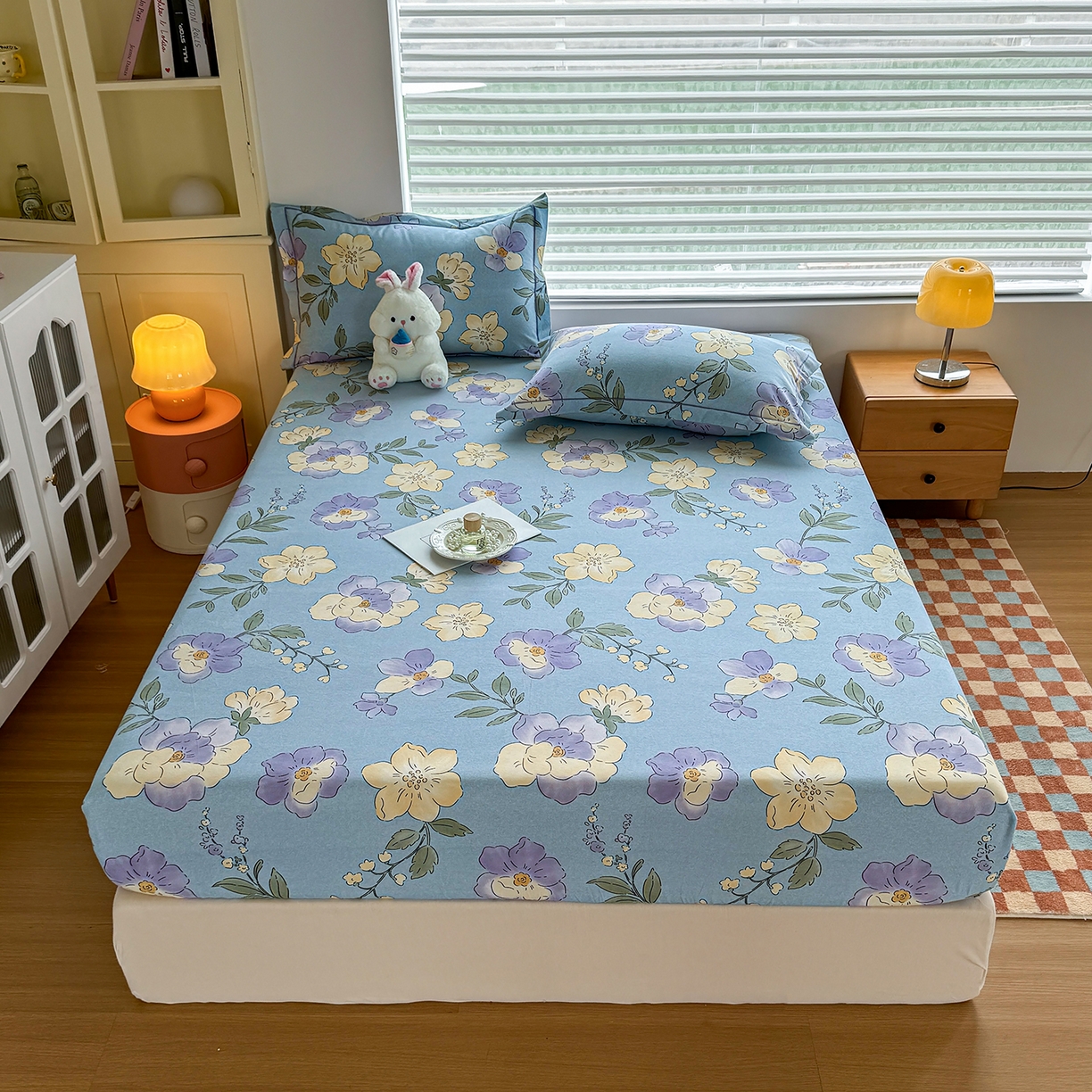 91家纺网 家纺一手货源 找家纺 壹贝家纺 2025新款全棉磨毛床笠系列 莫奈花园