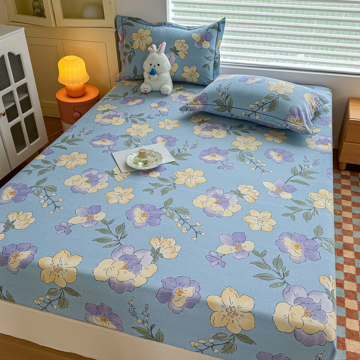 91家纺网 家纺一手货源 找家纺 壹贝家纺 2025新款全棉磨毛床笠系列 莫奈花园