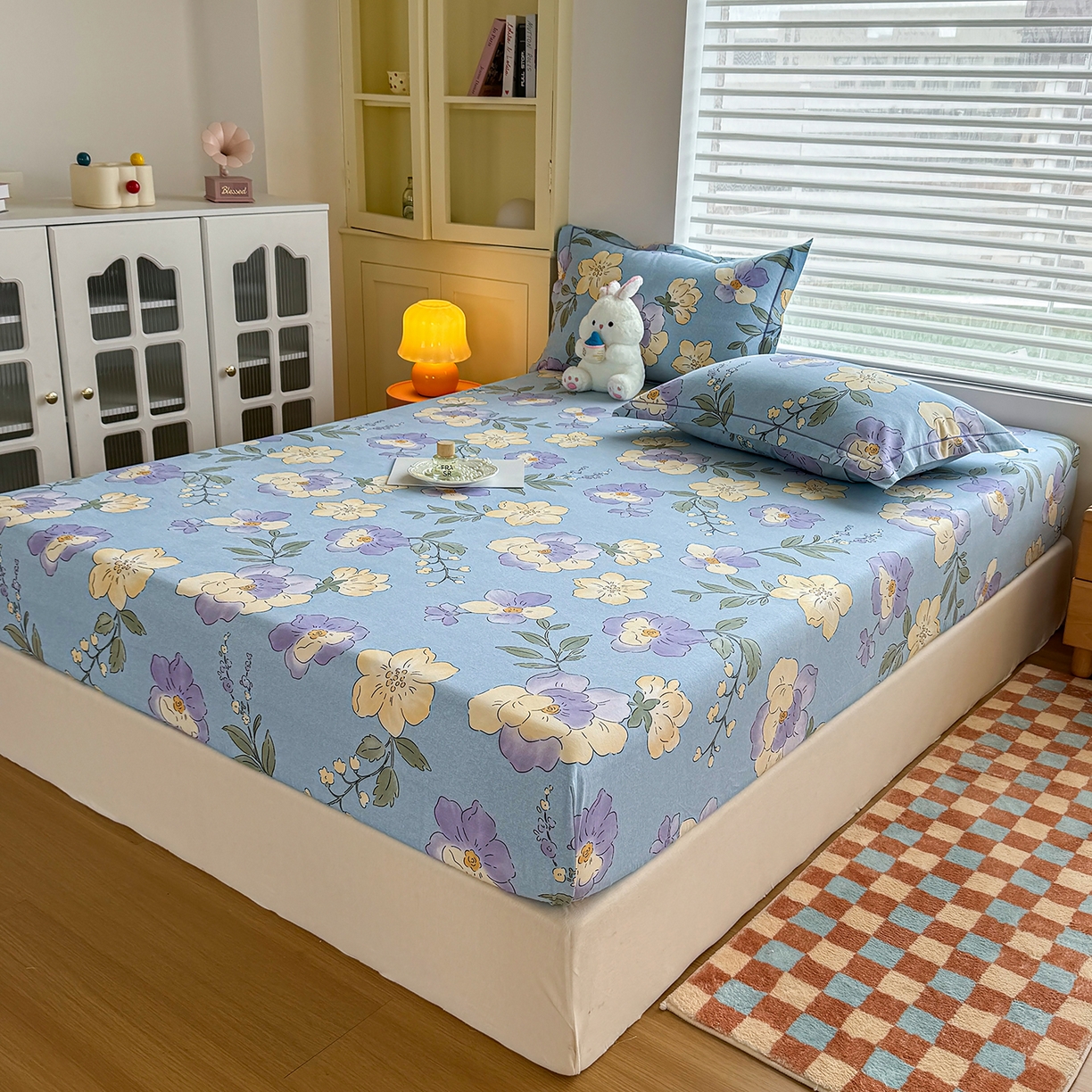 91家纺网 家纺一手货源 找家纺 壹贝家纺 2025新款全棉磨毛床笠系列 莫奈花园