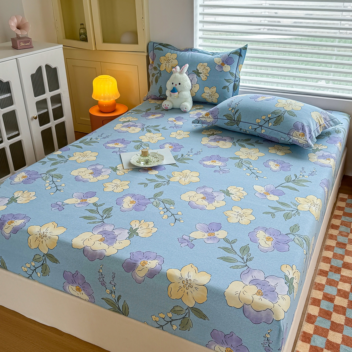 91家纺网 家纺一手货源 找家纺 壹贝家纺 2025新款全棉磨毛床笠系列 莫奈花园