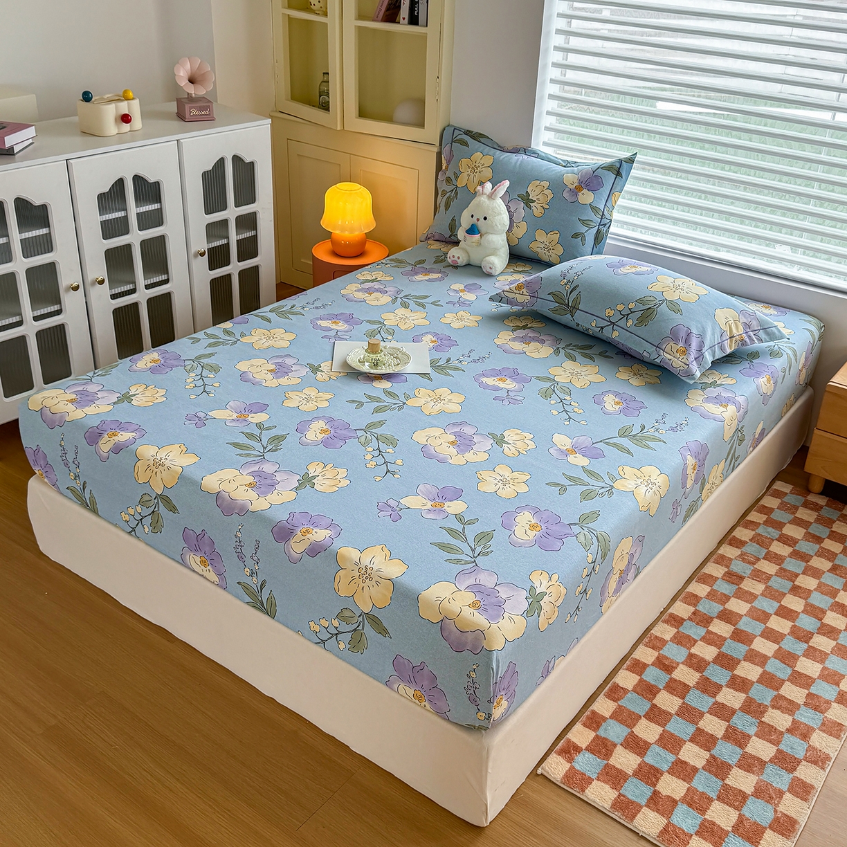 91家纺网 家纺一手货源 找家纺 壹贝家纺 2025新款全棉磨毛床笠系列 莫奈花园