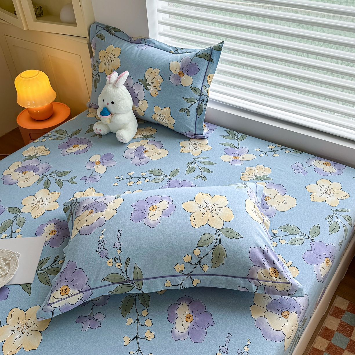 91家纺网 家纺一手货源 找家纺 壹贝家纺 2025新款全棉磨毛床笠系列 莫奈花园