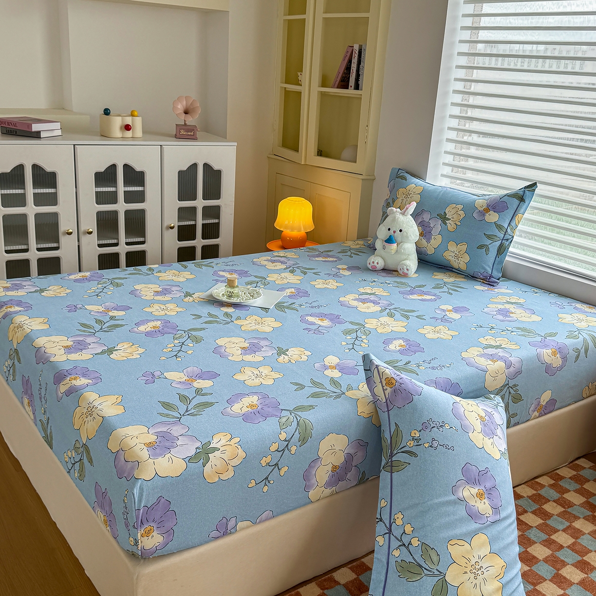 91家纺网 家纺一手货源 找家纺 壹贝家纺 2025新款全棉磨毛床笠系列 莫奈花园