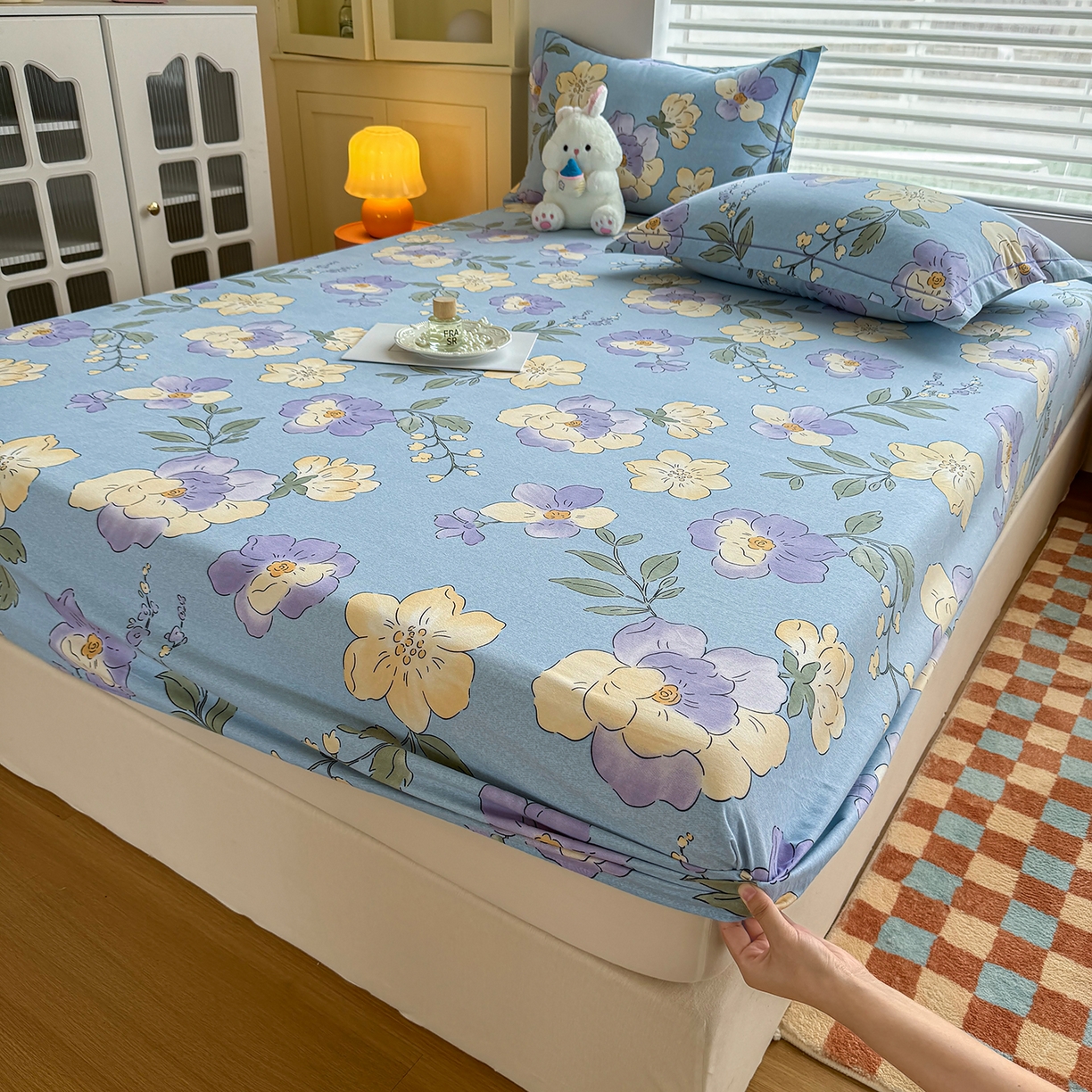 91家纺网 家纺一手货源 找家纺 壹贝家纺 2025新款全棉磨毛床笠系列 莫奈花园