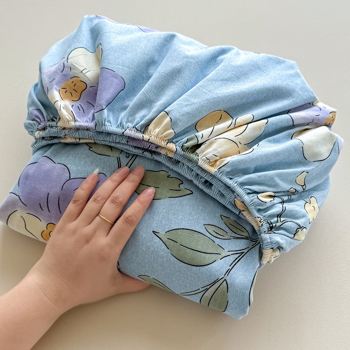 91家纺网 家纺一手货源 找家纺 壹贝家纺 2025新款全棉磨毛床笠系列 莫奈花园