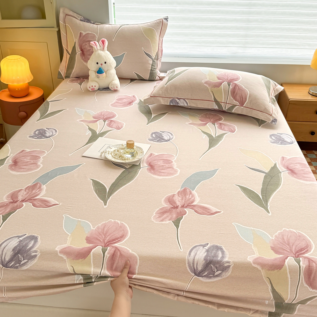 壹贝家纺 2025新款全棉磨毛床笠系列 奈美