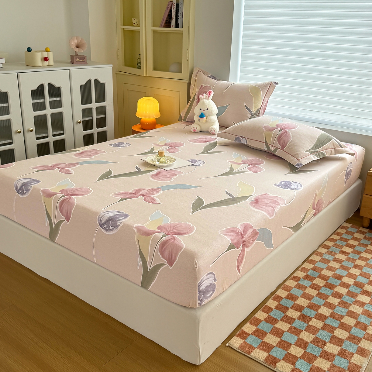 91家纺网 家纺一手货源 找家纺 壹贝家纺 2025新款全棉磨毛床笠系列 奈美