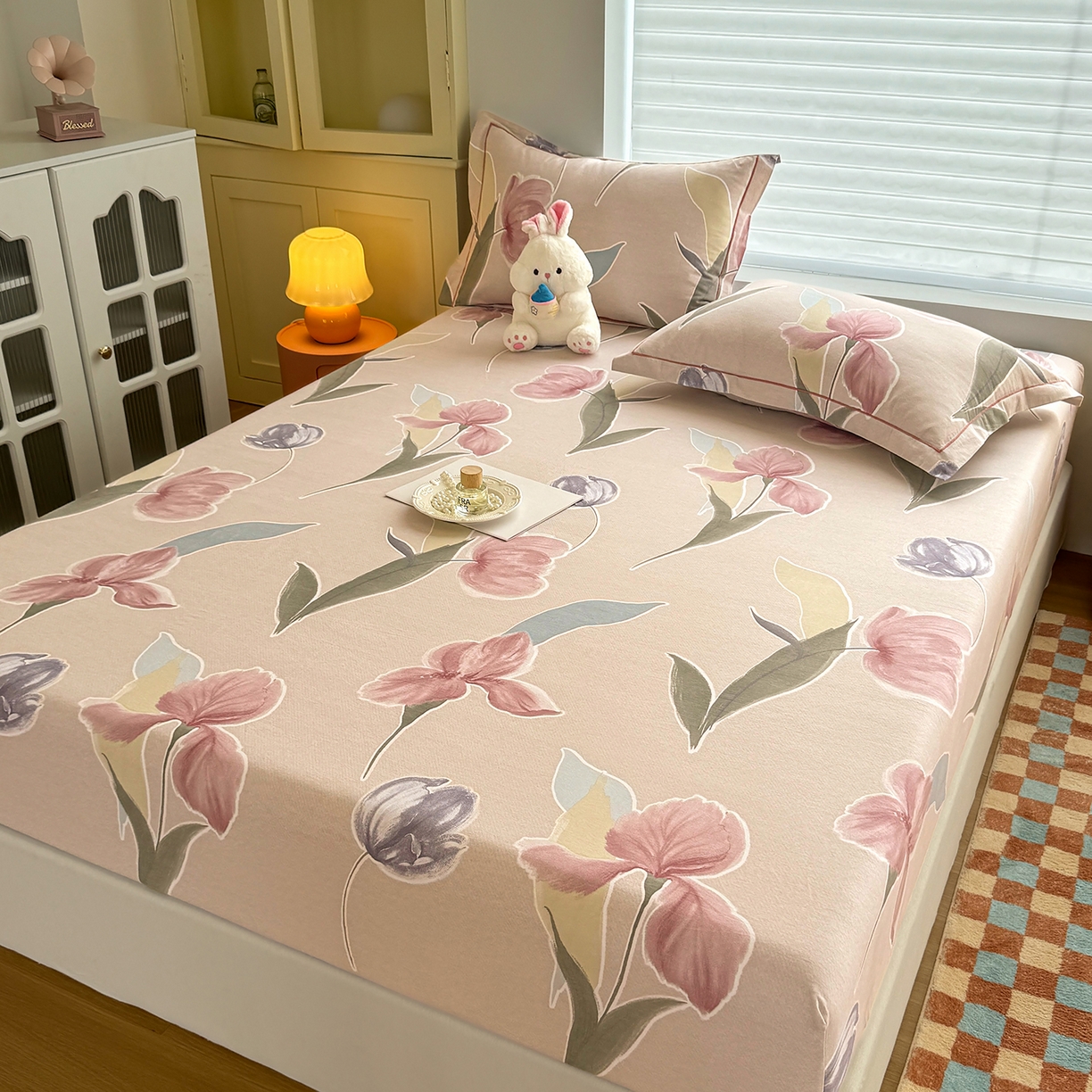 91家纺网 家纺一手货源 找家纺 壹贝家纺 2025新款全棉磨毛床笠系列 奈美