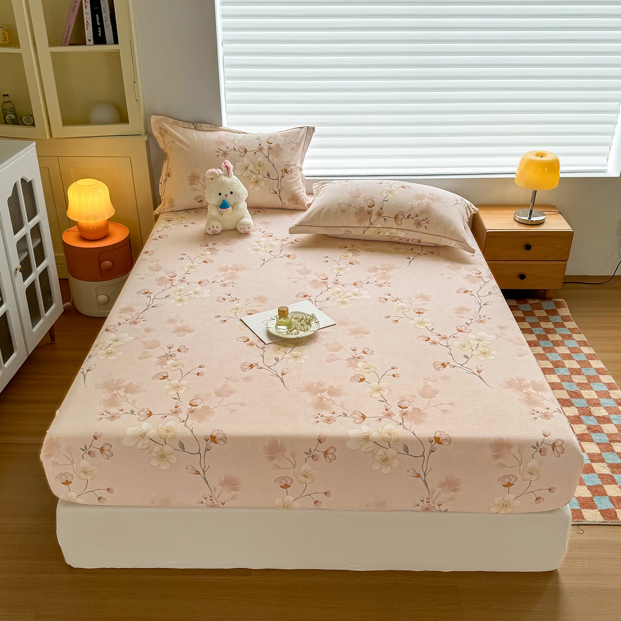 91家纺网 家纺一手货源 找家纺 壹贝家纺 2025新款全棉磨毛床笠系列 十里桃花