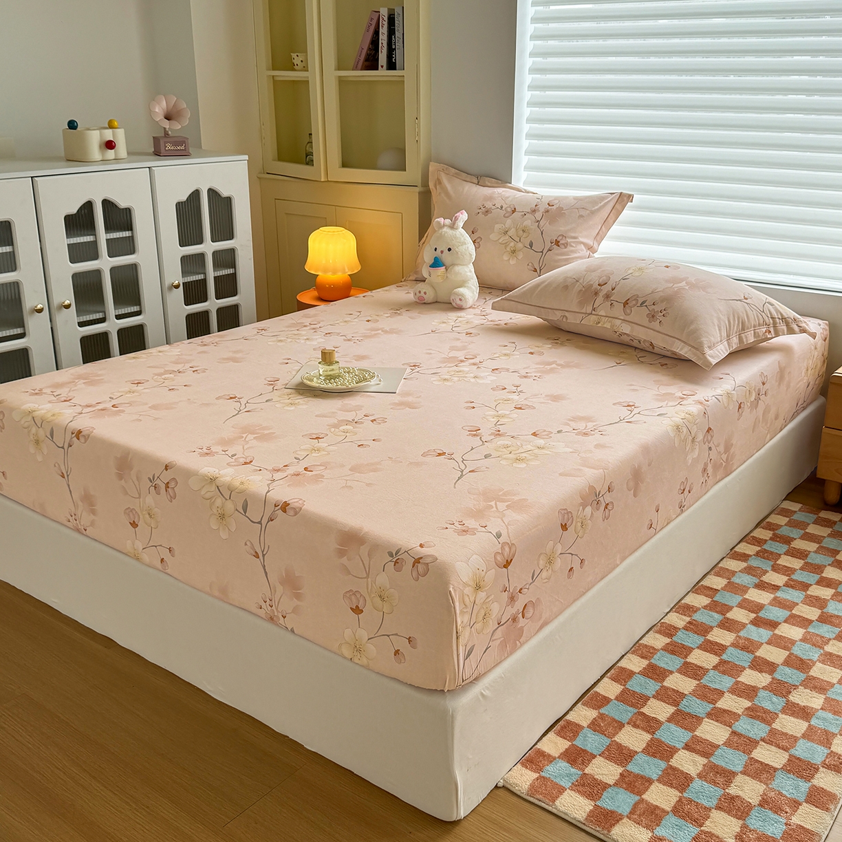 91家纺网 家纺一手货源 找家纺 壹贝家纺 2025新款全棉磨毛床笠系列 十里桃花