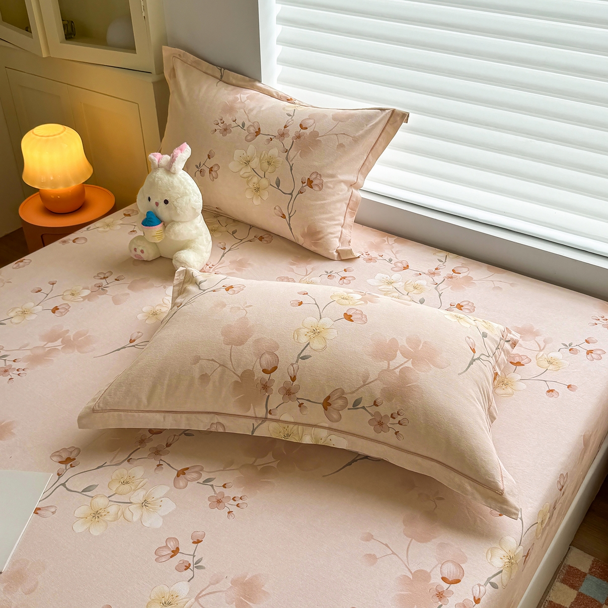 91家纺网 家纺一手货源 找家纺 壹贝家纺 2025新款全棉磨毛床笠系列 十里桃花