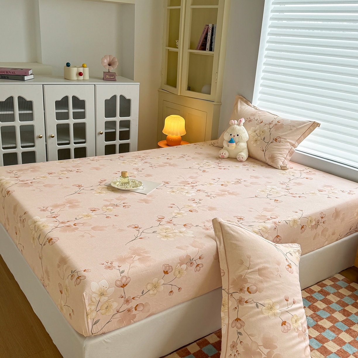 91家纺网 家纺一手货源 找家纺 壹贝家纺 2025新款全棉磨毛床笠系列 十里桃花