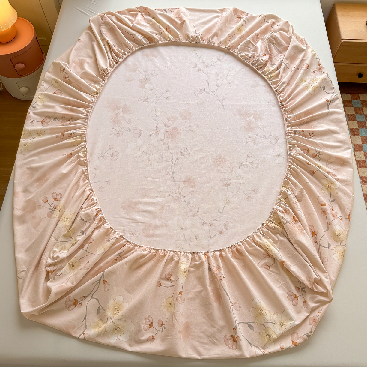 91家纺网 家纺一手货源 找家纺 壹贝家纺 2025新款全棉磨毛床笠系列 十里桃花