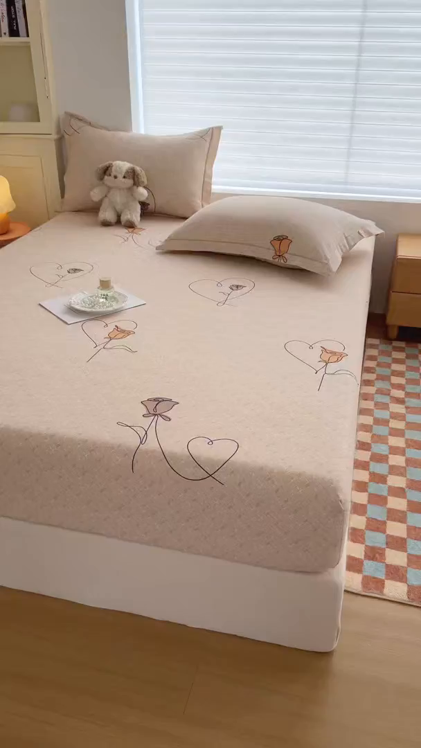 91家纺网 家纺一手货源 找家纺 壹贝家纺 2025新款全棉磨毛床笠系列 小香玉-咖